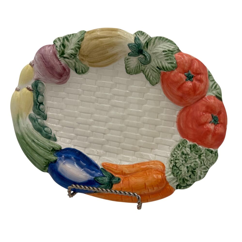 Vintage Fitz and Floyd Canape Plate Kitchen Harvest 8.25" Platter